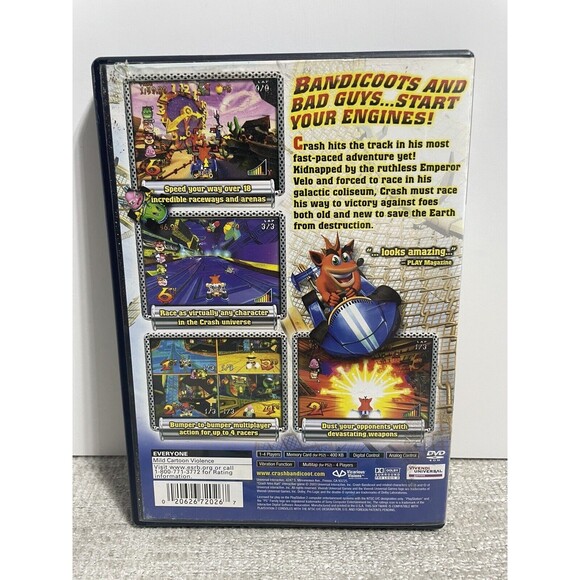 Crash Bandicoot Nitro Kart (Sony PlayStation 2, 2003) No Manual - Picture 3 of 7